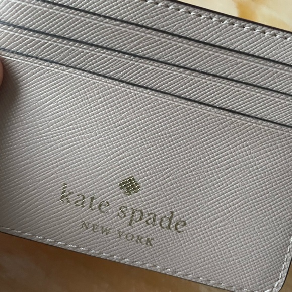 KATE SPADE taupe leather card holder - Picture 2 of 4